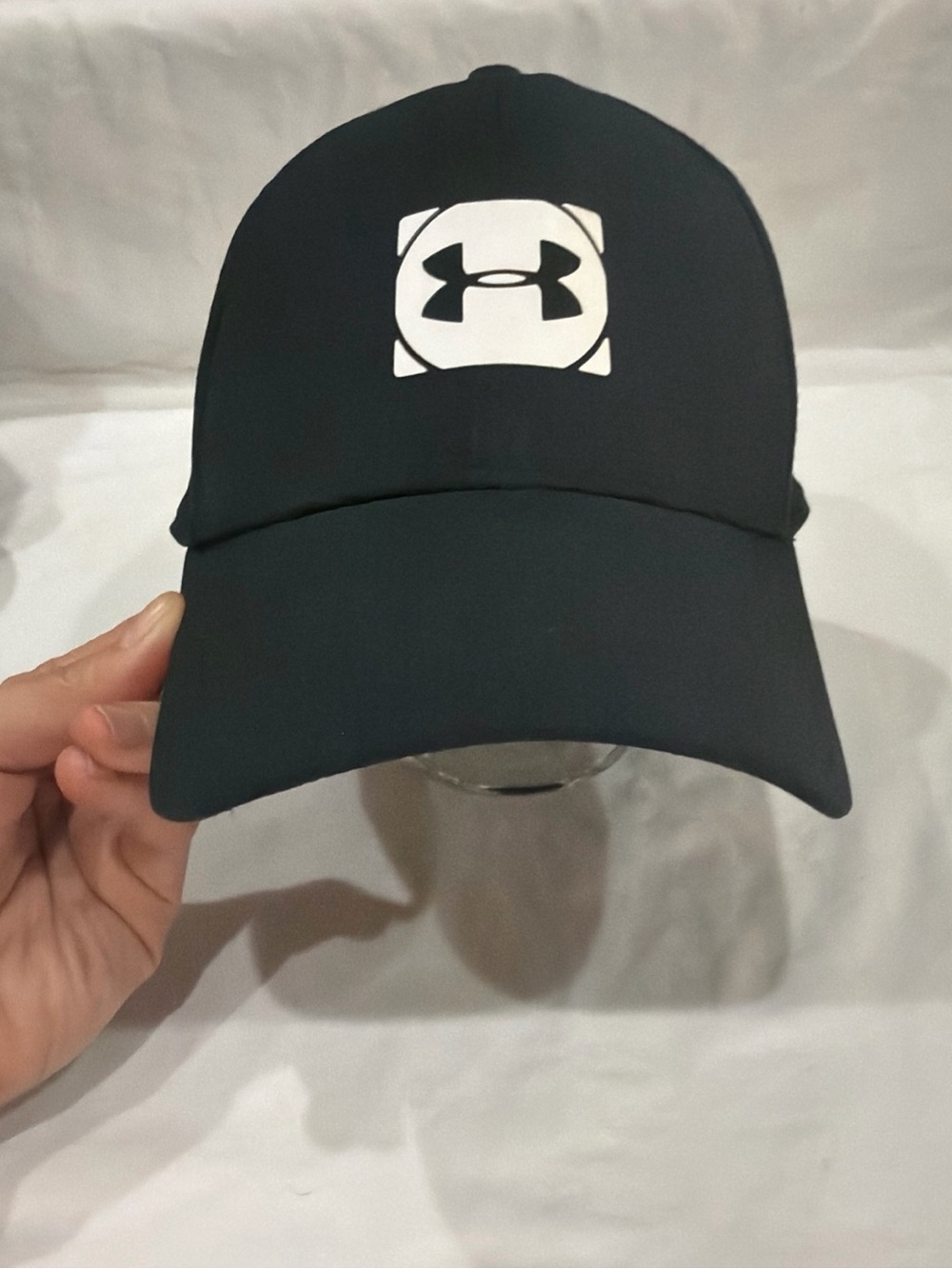 Under Armour Black Cap with White Logo - Men's Performance Hat